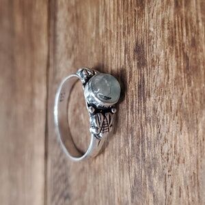 Size 9 R220 aquamarine sterling silver antique‎ ring 925